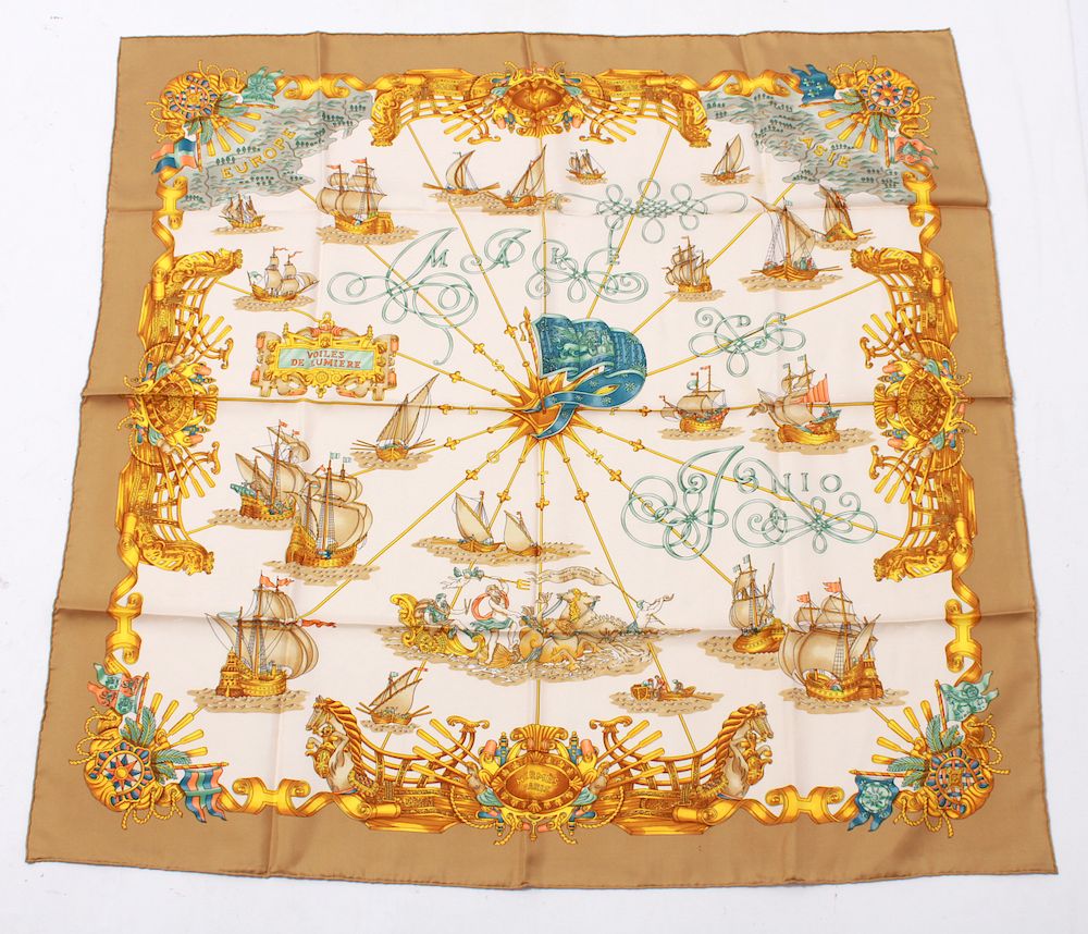 Appraisal: Hermes Voiles de Lumiere Silk Scarf Hermes silk scarf Voiles