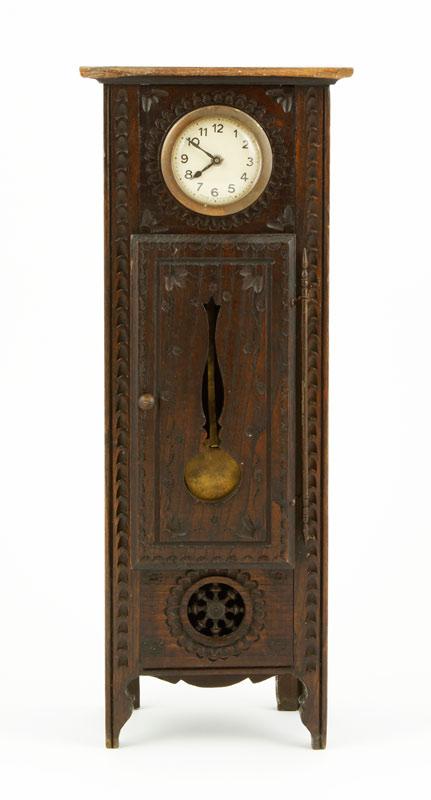 Appraisal: - Antique French Miniature Grandfather Clock Antique French miniature grandfather