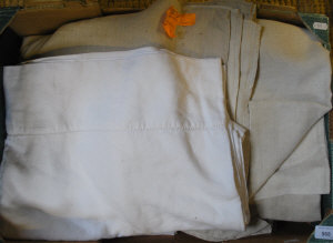 Appraisal: Collection of linen and cotton sheets two large linen window