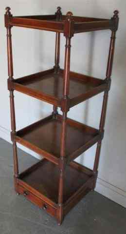 Appraisal: Antique Mahogany Etagere with One Drawer Below From a Mamaroneck