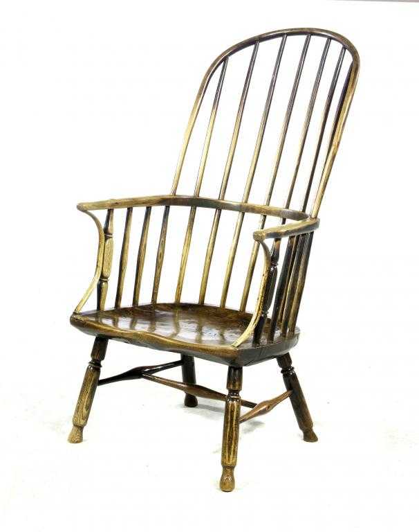 Appraisal: AN ASH WINDSOR CHAIR with round hoop and stick back