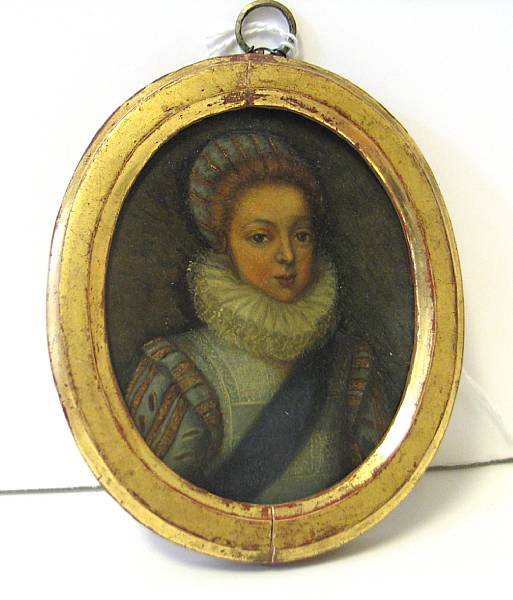 Appraisal: An oil on copper portrait miniature of a lady th