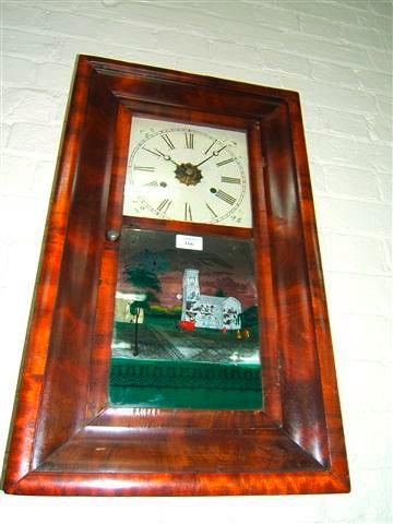 Appraisal: A th Century American mahogany ogee wall clock by Jerome