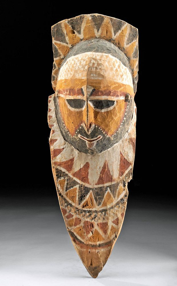 Appraisal: th C Papua New Guinea Polychrome Wood Mask Oceania Papua