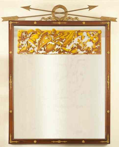 Appraisal: French Empire Style Large Wall Mirrorearly th century mahogany gilt