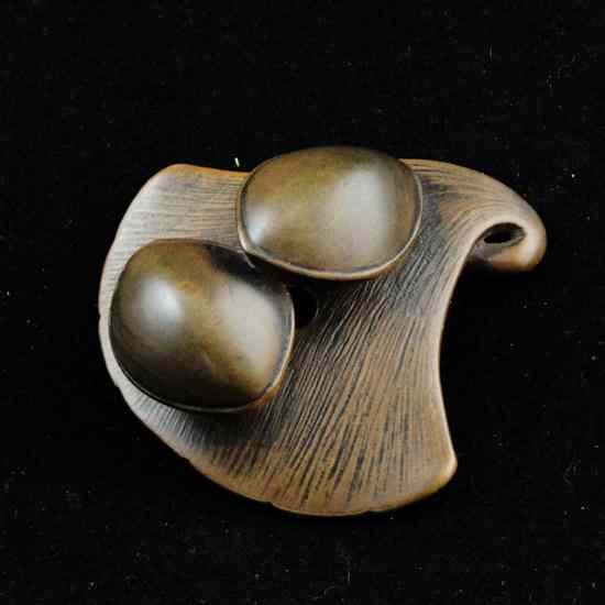 Appraisal: An Edo period hardwood netsuke carved as two icho nuts