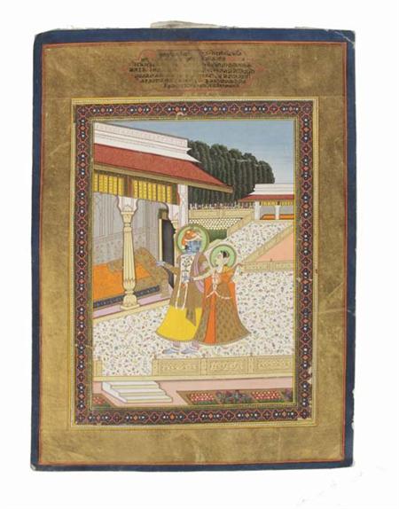 Appraisal: A late th century Jaipur School painting of a couple