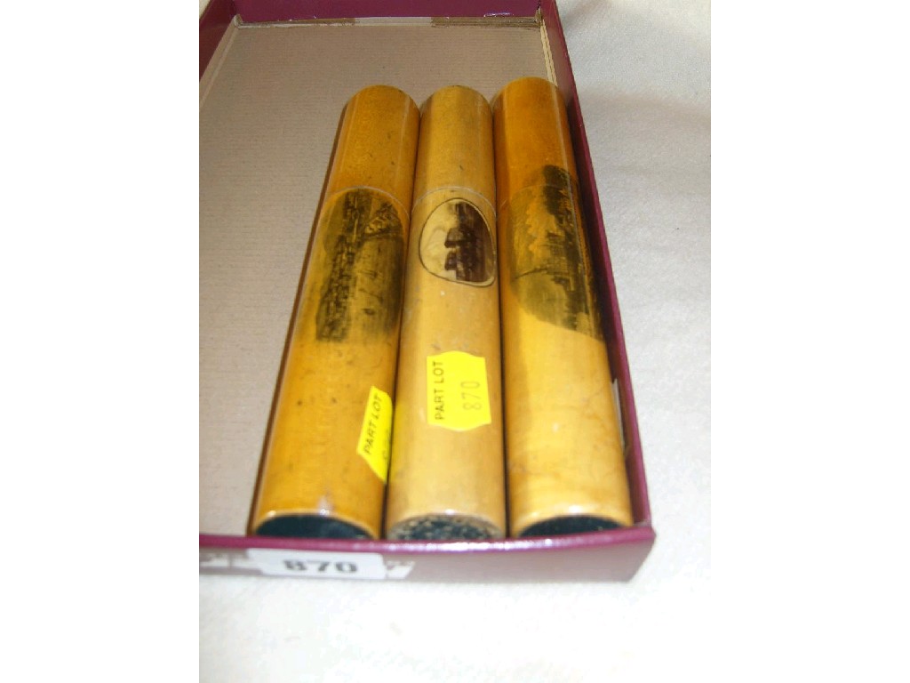 Appraisal: A collection of three Mauchline ware thick needle cases Ventnor