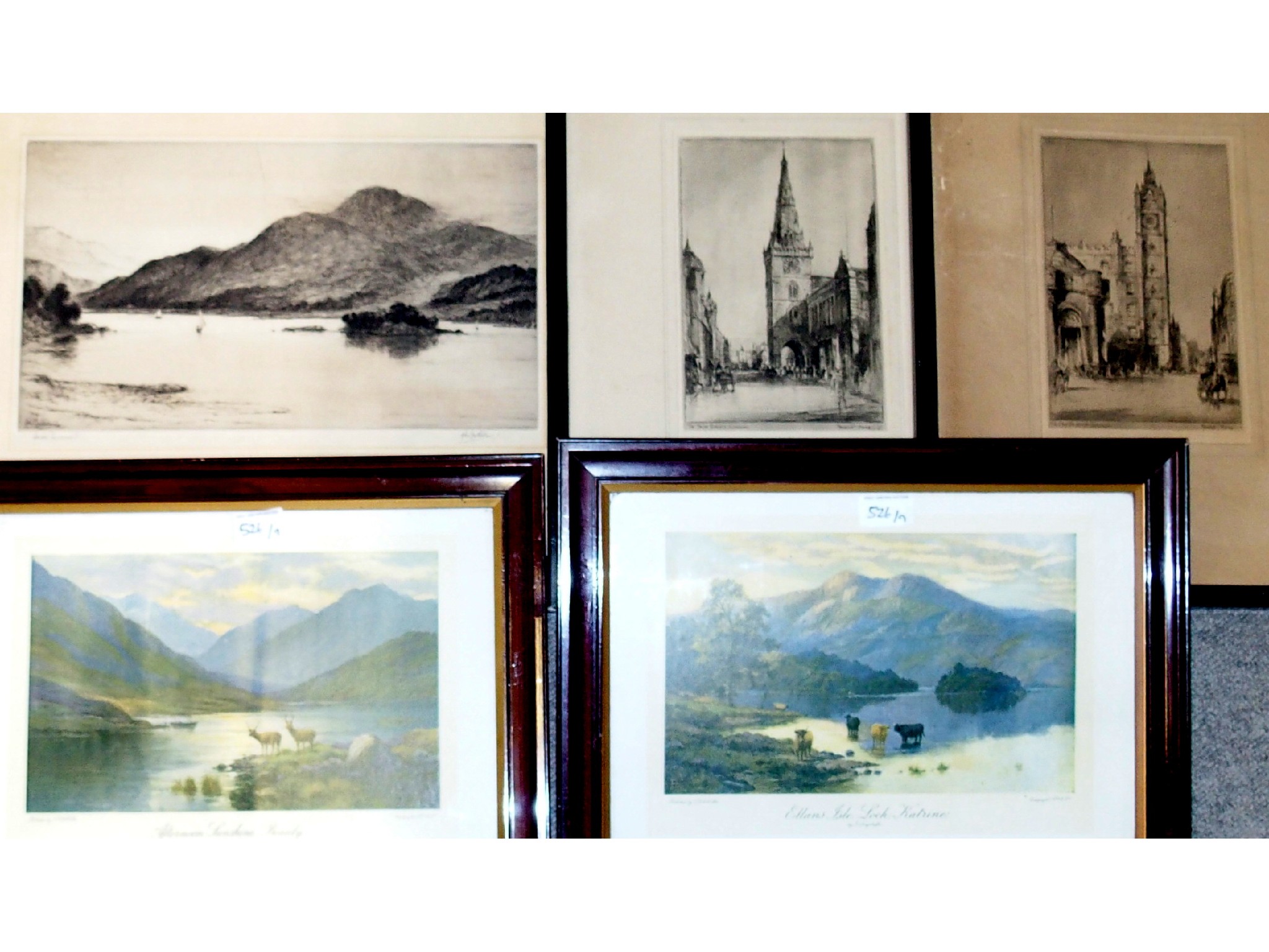 Appraisal: JOHN FULLWOOD Loch Lomond signed and inscribed etching various miscellaneous