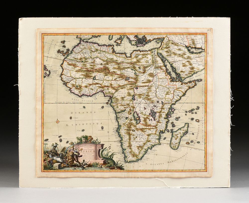 Appraisal: AN ANTIQUE MAP Novissima et Perfectissima Afric CAREL ALLARD AMSTERDAM