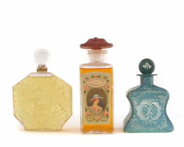 Appraisal: A grouping of various French and continental perfume bottles including