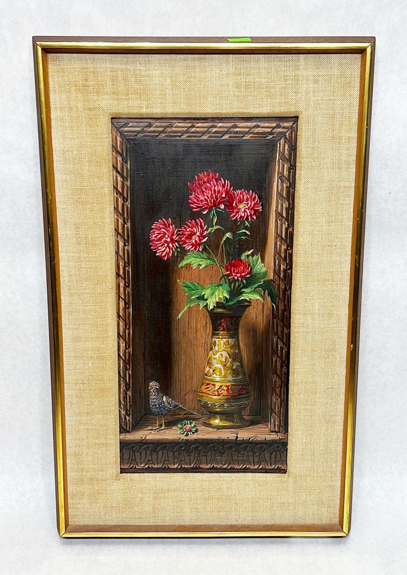 Appraisal: Raymond Whyte still life oil paintingMid thC Exhibition label on