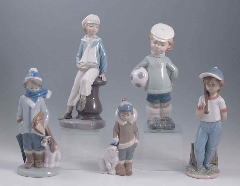 Appraisal: LLADRO BOYS Glazed figurines to include CAN I PLAY Antonio