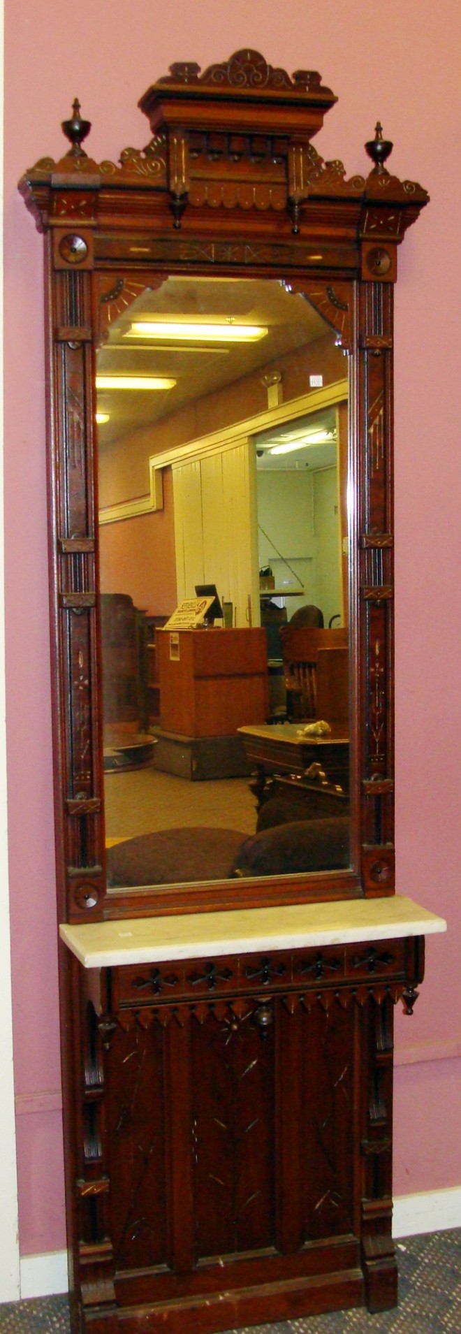 Appraisal: Eastlake Victorian Hall Mirror H