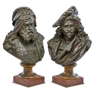 Appraisal: ALBERT Two bronze busts one of Rembrandt and one of