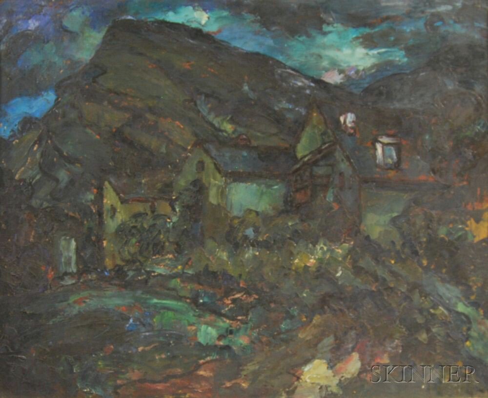 Appraisal: Elemer Vagh Weinmann Hungarian - Village Landscape Signed E Vagh