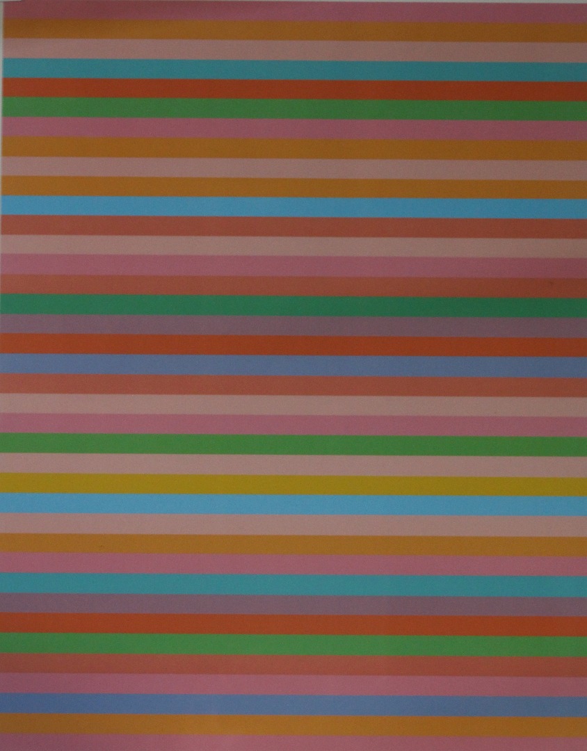 Appraisal: A Bridget Riley London Olympic Games print titled 'Rose Rose'