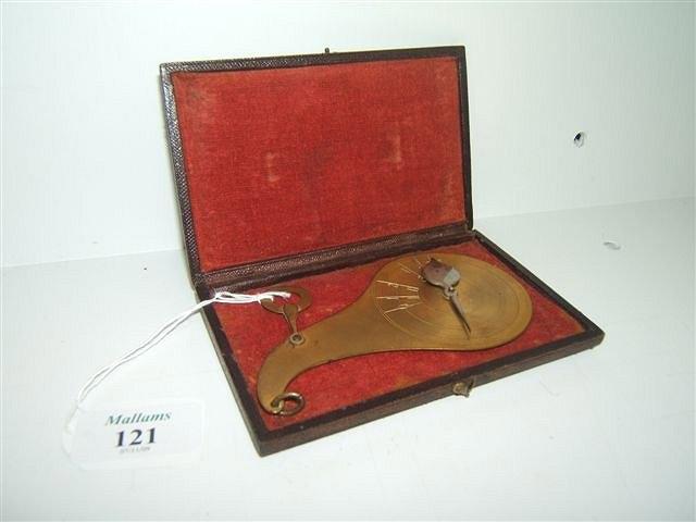 Appraisal: A VICTORIAN GOOSE-NECK LETTER SCALE complete with original fitted case