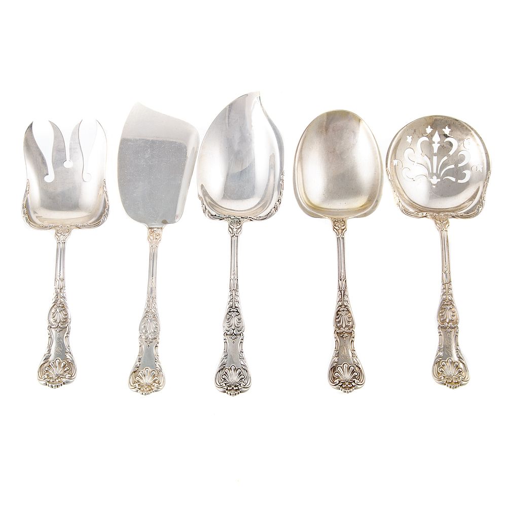 Appraisal: Five Gorham Sterling King George Serving Pieces Including a fish