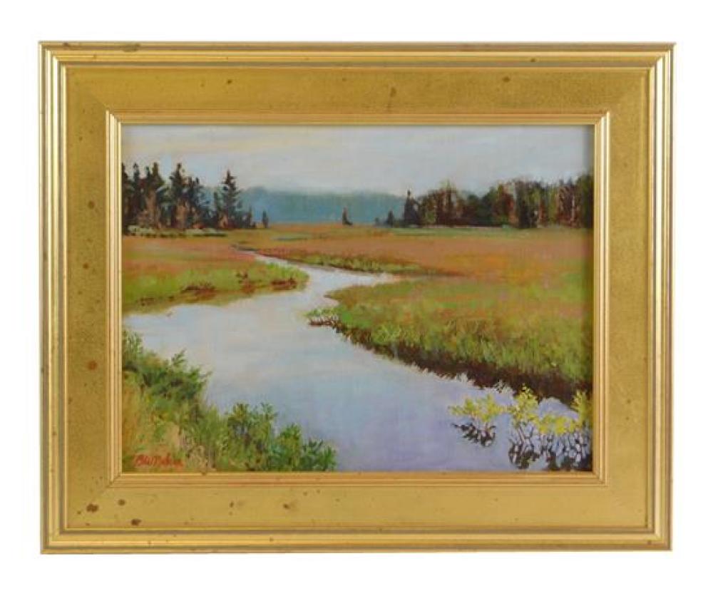 Appraisal: th C Oil on canvas board of Impressionist style landscape