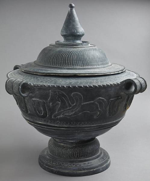 Appraisal: An Etruscan style covered bucchero height in diameter in