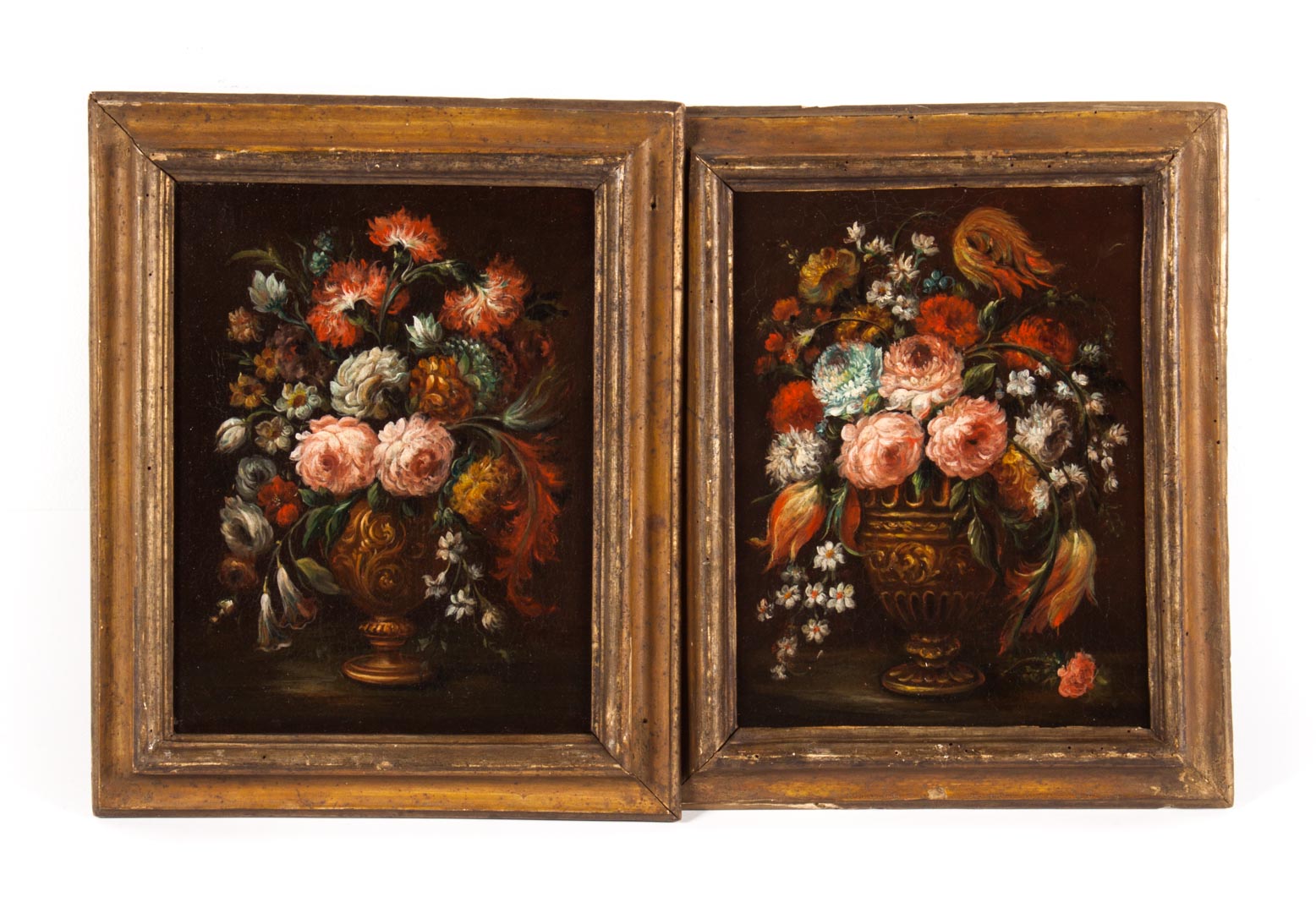 Appraisal: Cont School th c Still Lifes pair of oils Continental