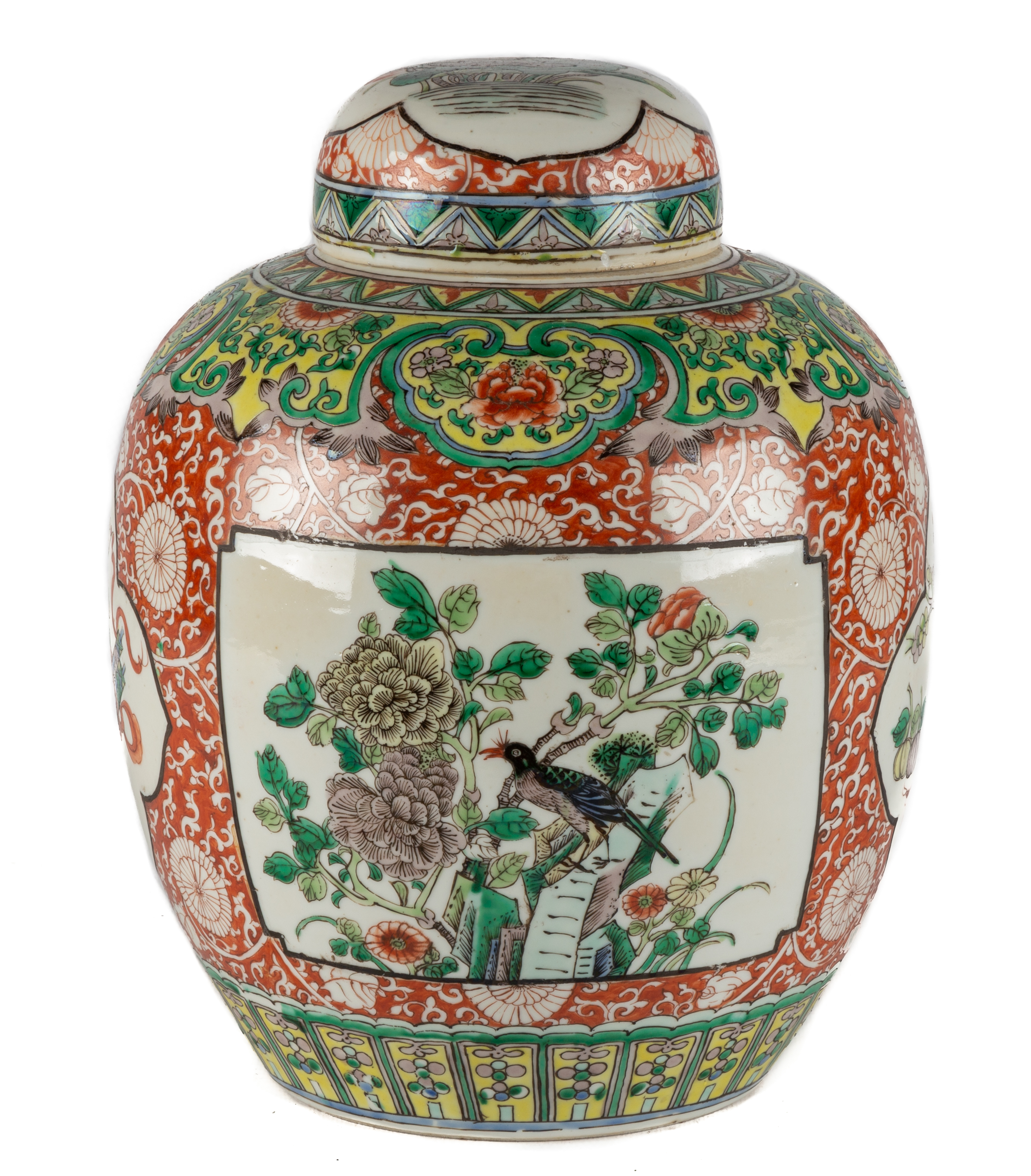 Appraisal: CHINESE PORCELAIN ENAMEL GINGER JAR Chinese Porcelain Enamel Ginger Jar