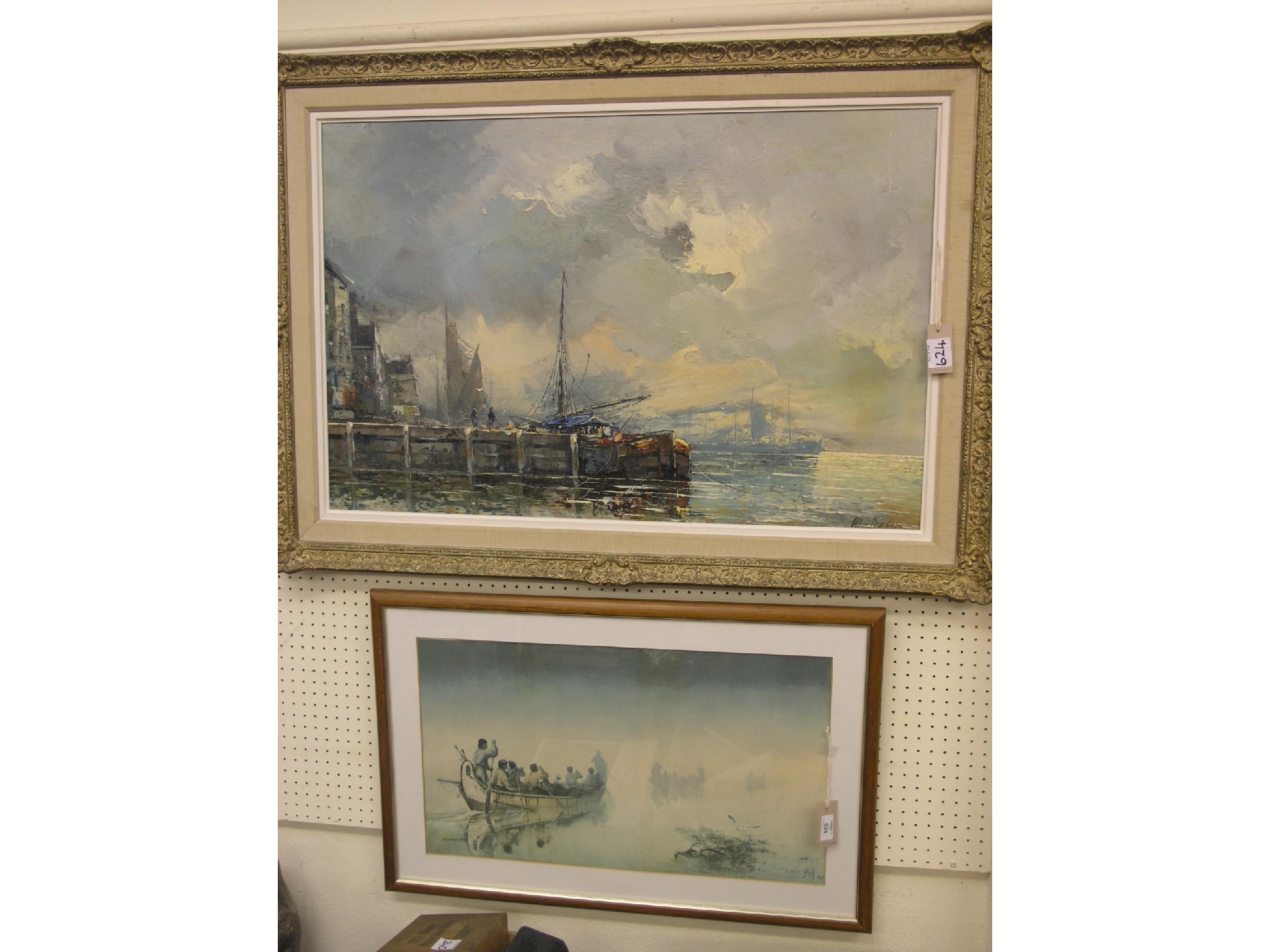 Appraisal: W van Norden - oil on canvas harbour at Wapping