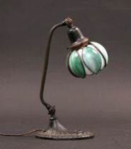 Appraisal: Handel Style Shade with Table Lamp Handel style tulip lamp