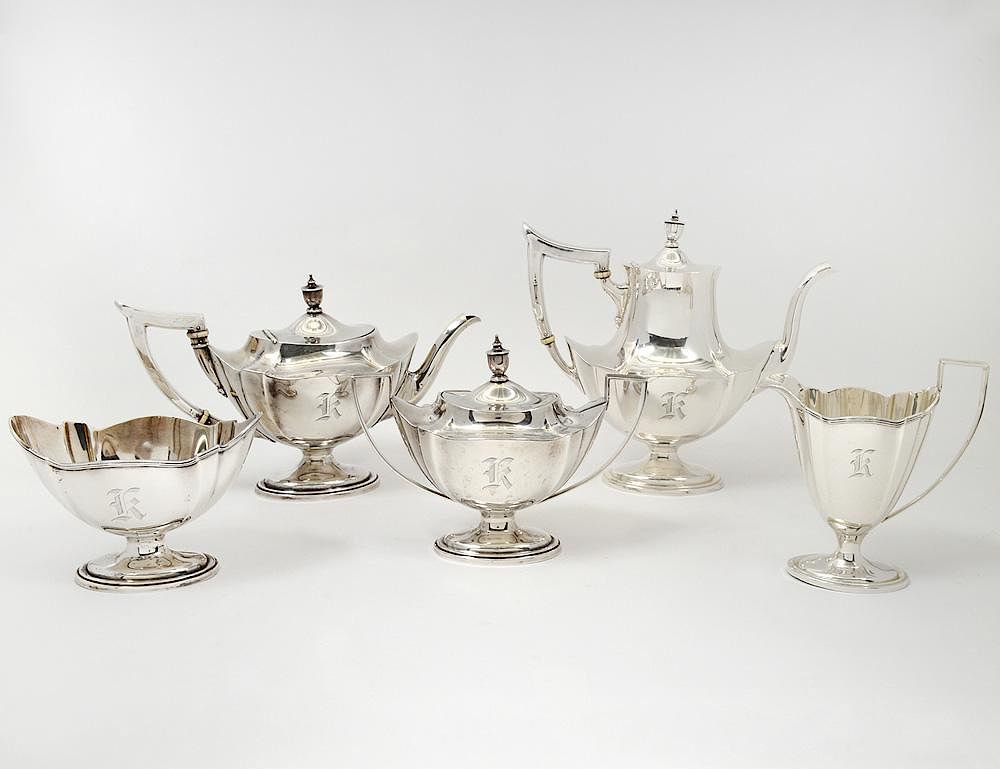 Appraisal: FIVE PIECE GORHAM STERLING SILVER TEA AND COFFEE SERVICE American