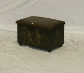 Appraisal: An oak-lined Dutch coal box with repousse copper decoration cm