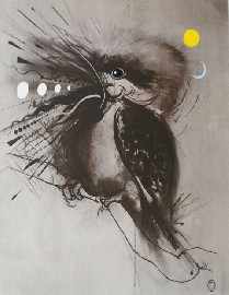 Appraisal: Brett Whiteley - Kookaburra screenprint with offset lithography signed 'brett