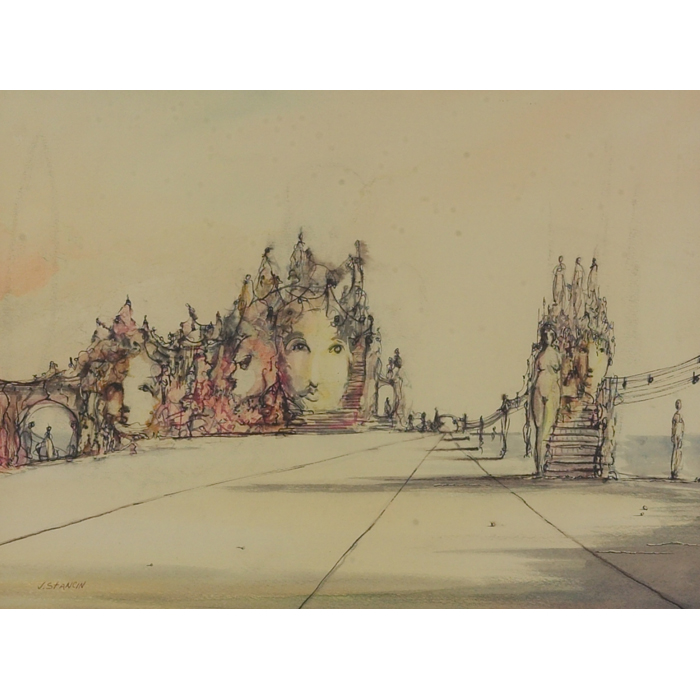 Appraisal: James Stancin Untitled c watercolor