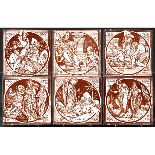 Appraisal: A set of six Mintons China Works inch tiles from