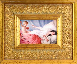 Appraisal: Hand painted porcelain plaque Hand painted porcelain plaque of rectangular