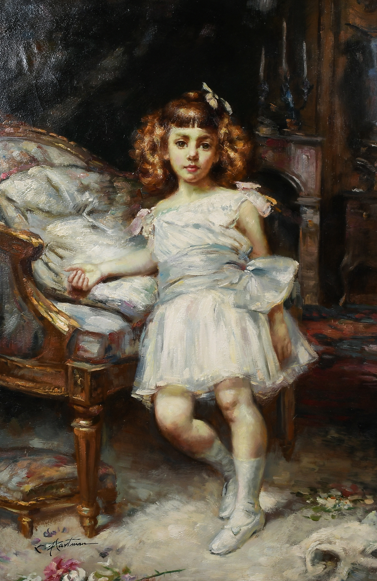 Appraisal: IMPRESSIONIST PORTRAIT PAINTING OF A YOUNG REDHEADED GIRL IN AN