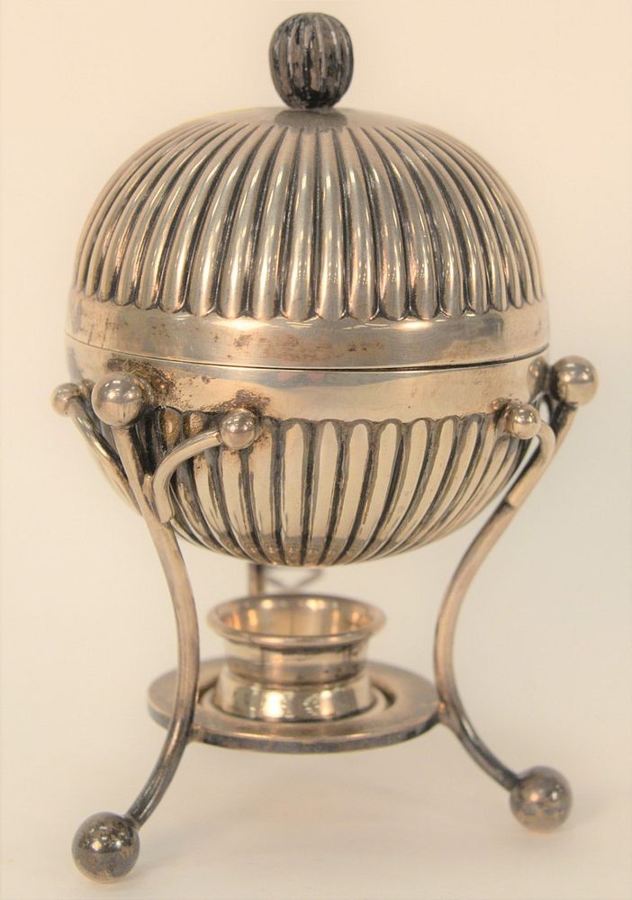 Appraisal: Mappin Webb Silver Egg Server complete with three- section egg