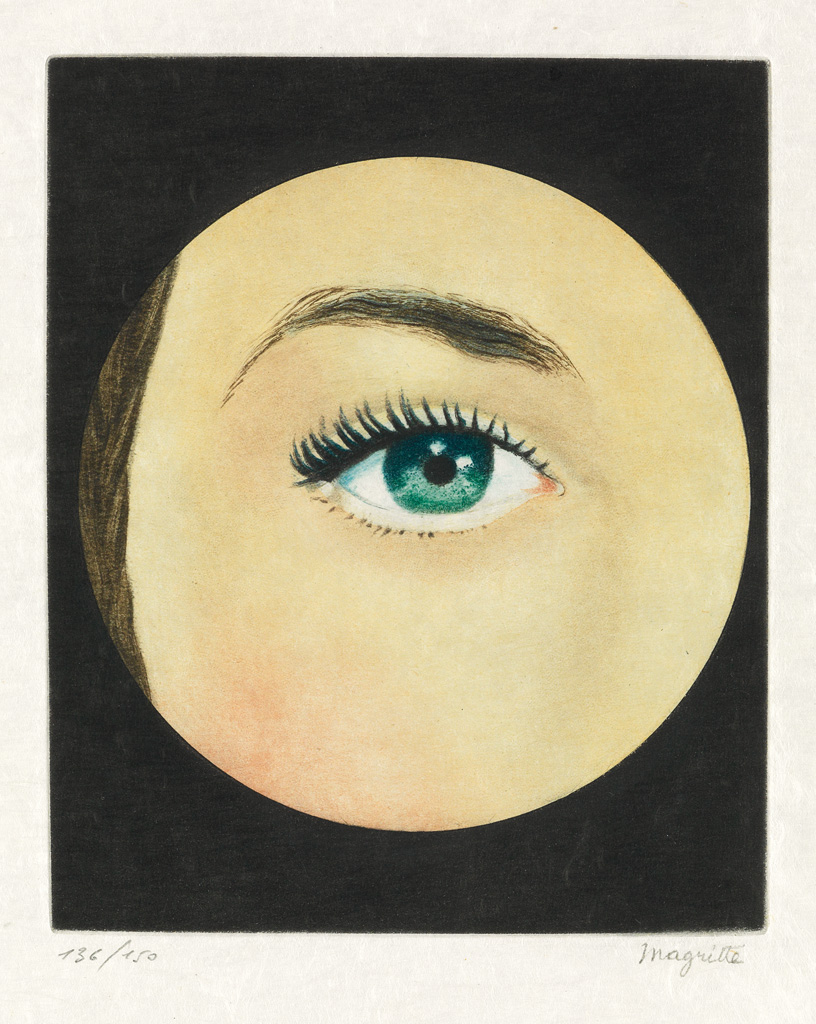 Appraisal: REN MAGRITTE L'Oeil Color etching on Japon nacr x mm