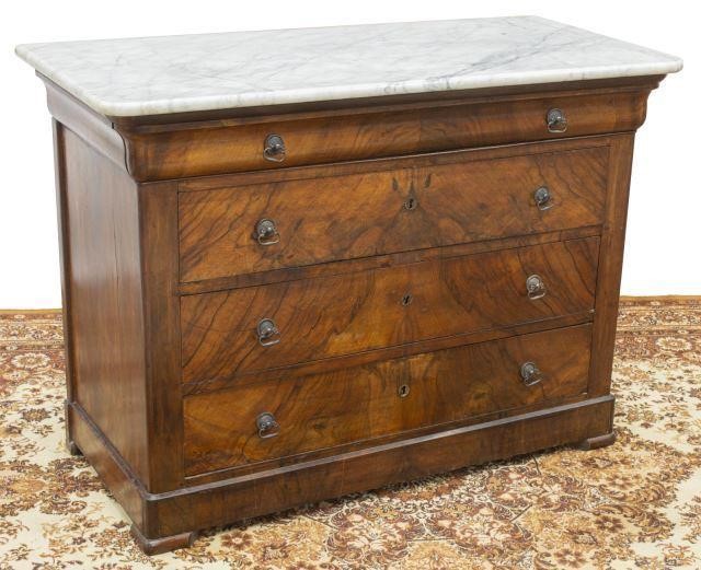 Appraisal: French Louis Philippe period marble-top commode mid th c bookmatched