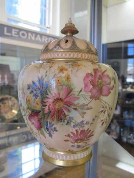 Appraisal: ROYAL WORCESTER BLUSH IVORY HAND PAINTED AND GILDED POT POURRI