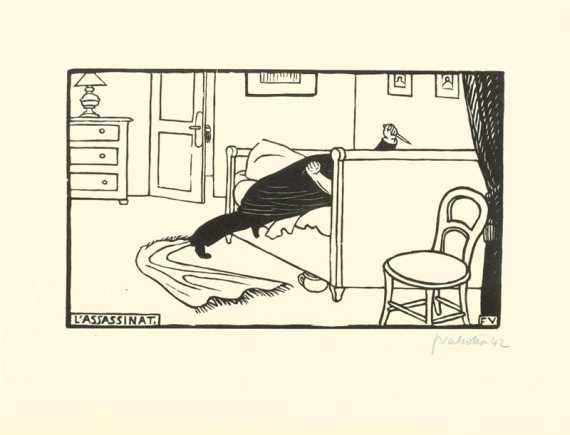 Appraisal: VALLOTTON FELIX L'assassinat Wood cut Signed and numbered lower right