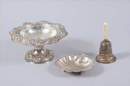 Appraisal: THREE PIECES STERLING AND SILVER PLATED TABLEWARE Including Gorham sterling