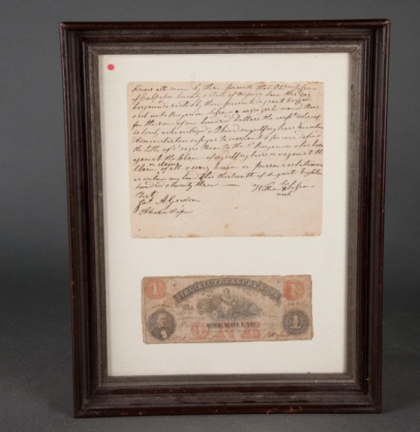 Appraisal: Culpeper VA Bill of Sale for a Slave For a