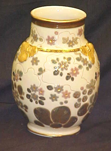 Appraisal: Haviland Co porcelain vase with Satsuma inspired decoration some wear