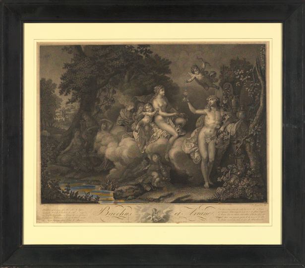 Appraisal: French School th Century Bacchus et Ariane engraving sight x