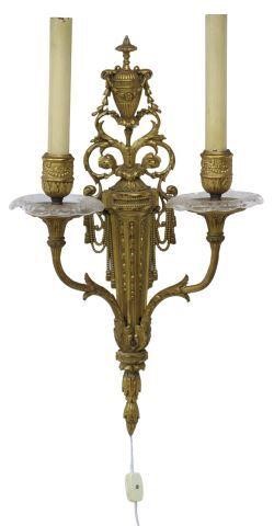 Appraisal: French Louis XVI style bronze dore wall sconce with urn-form