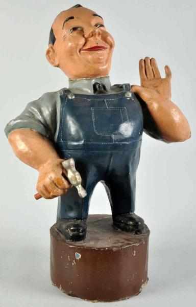 Appraisal: Paper Mache Statue for Bolinium Super Overalls Description s Some