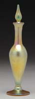 Appraisal: IRIDESCENT ART GLASS PERFUME Gold iridescent with dauber Spuriously signed