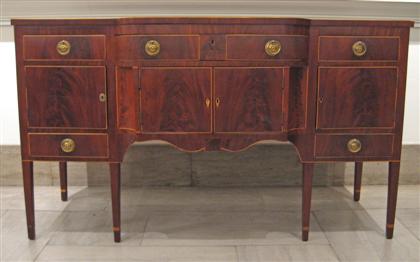 Appraisal: Federal inlaid figured mahogany and satinwood sideboard mid-atlantic states circa