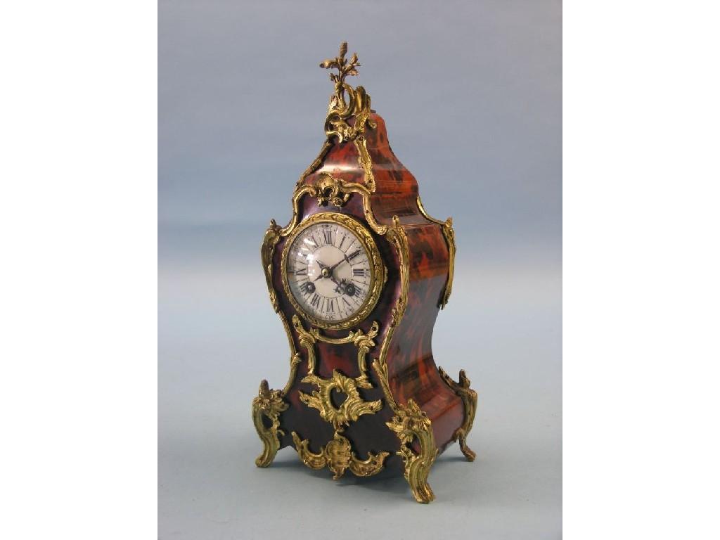 Appraisal: A late th century French tortoiseshell mantel clock with enamelled